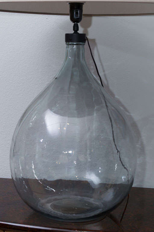 A Balloon Glass Bottle Lamp In Excellent Condition For Sale In San Francisco, CA