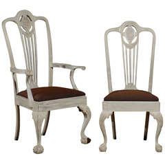 Vintage Set  of Eight Mahogany Dining Chairs