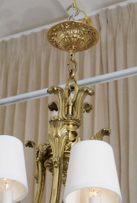 Französischer Kronleuchter aus Bronze und übergroßem Quarzkristall, um 1900 (Regency) im Angebot