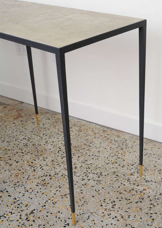 JMF Style Polished Concrete and Iron Console For Sale 1
