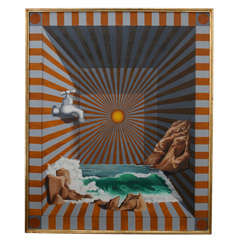 Xavier Esqueda Surrealist Oil on Canvas Painting Xavier Esqueda Surrealist Oil on Canvas Painting