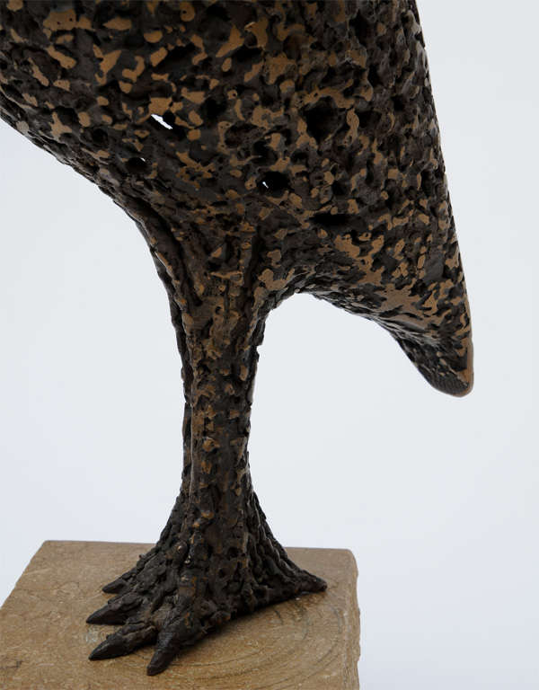 Tall Bronze Owl Sculpture by Robert Rigot (signed) 1