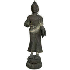 Dramatic Standing Bronze  Buddha