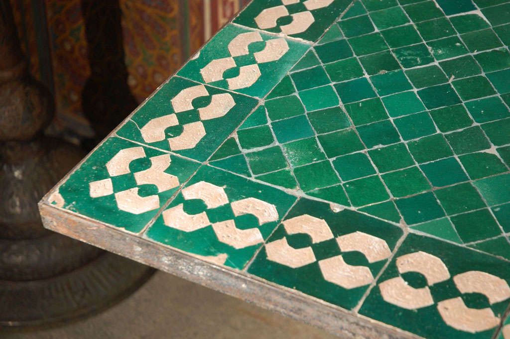 green tile table