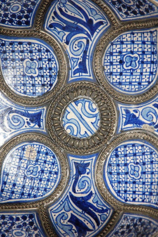 Islamic Moroccan Ceramic Plate from Fez