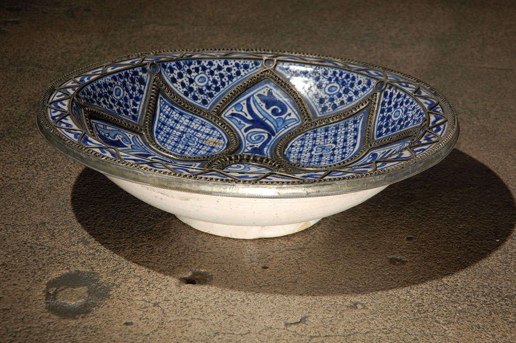 20th Century Moroccan Ceramic Plate from Fez