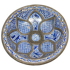 Moroccan Ceramic Plate from Fez