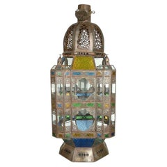 Moroccan Vintage Moorish Glass Lantern from Marrakech