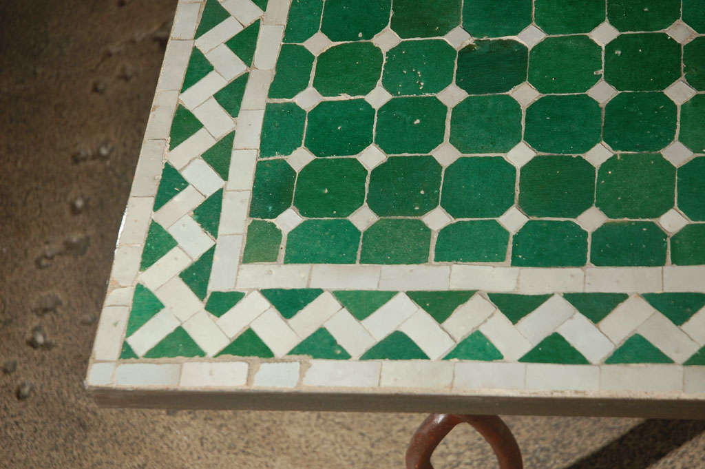 Moroccan Vintage Mosaic Green Tile Coffee Table at 1stDibs moroccan