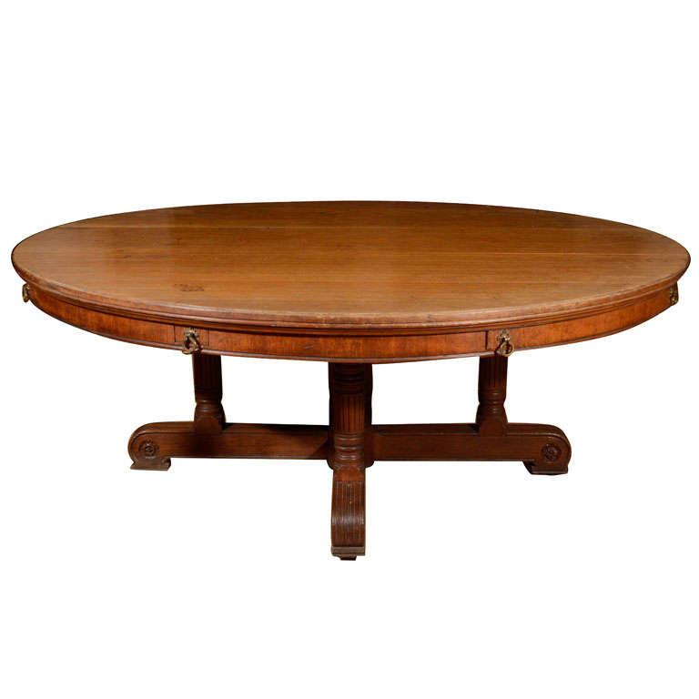 A Rare Large-Scale 19th Century English Aesthetic Period Oak Dining Table