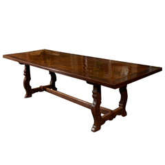 Rustic Late 17th-Early 18th Century Walnut Trestle Table
