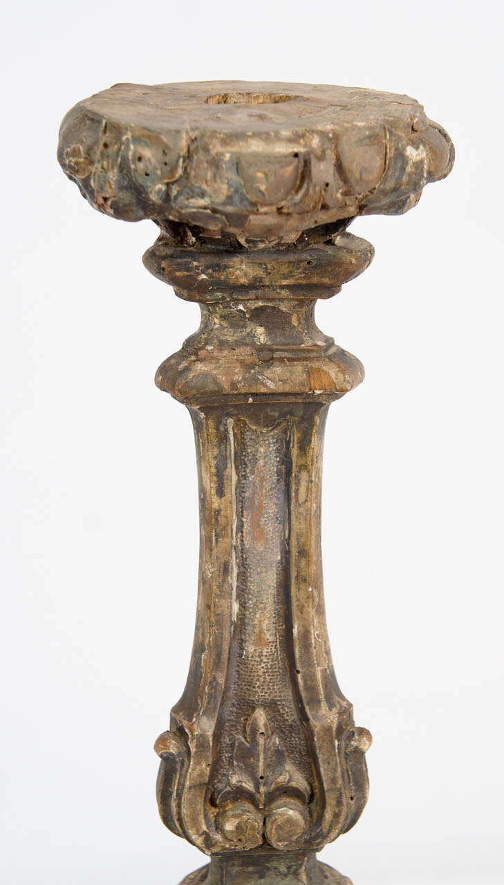 17th C. Italian Alter Candlestick In Good Condition In Sheffield, MA