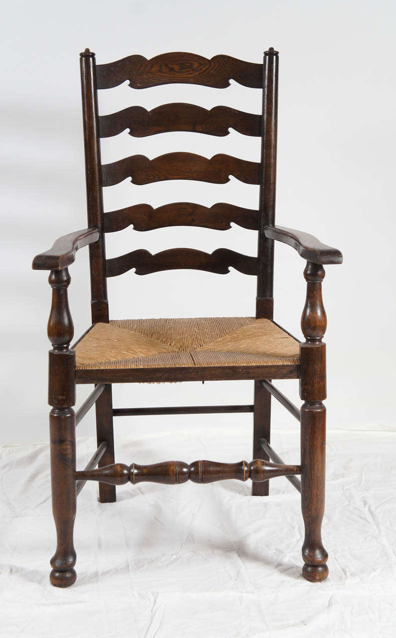 Other Six English Ladder Back Dining Chairs