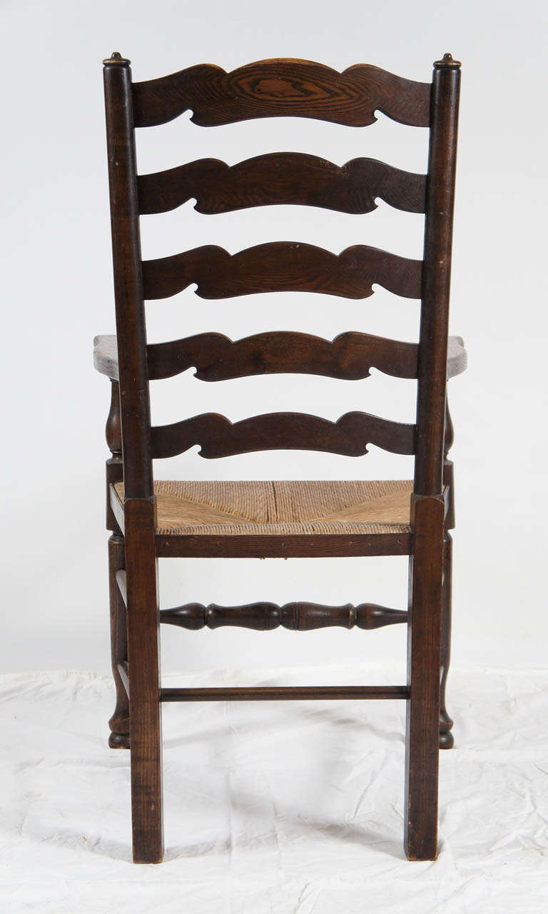 20th Century Six English Ladder Back Dining Chairs