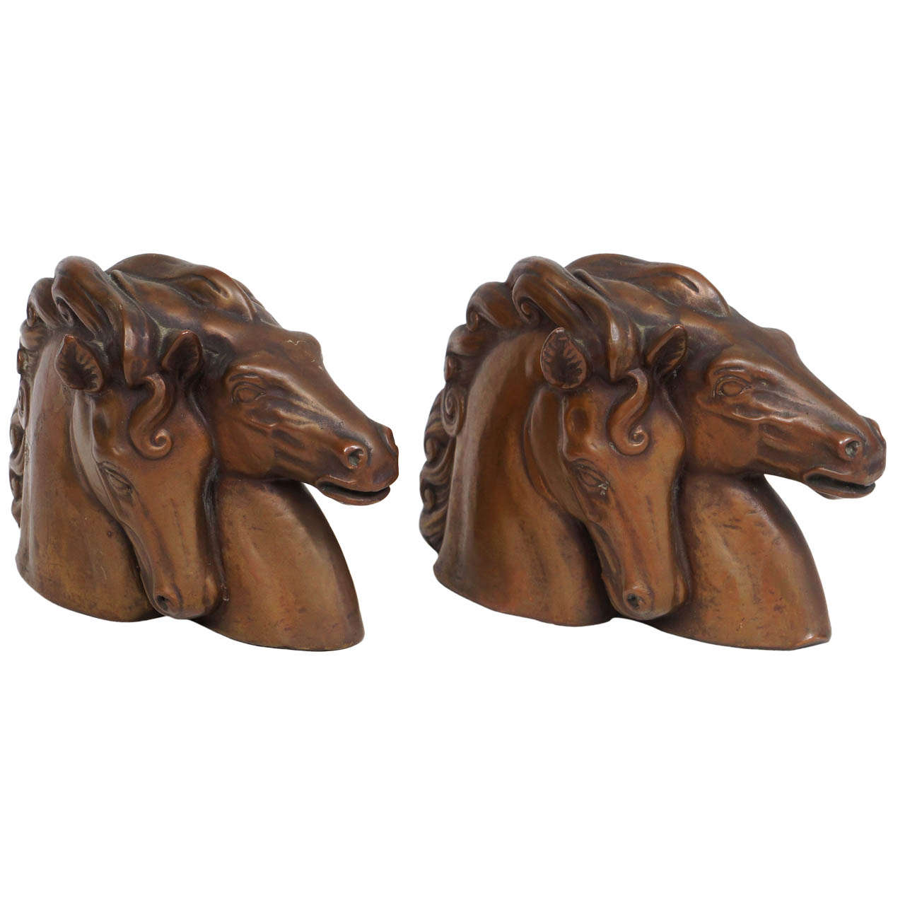 Mixed Metal Equine/Horsehead Bookends