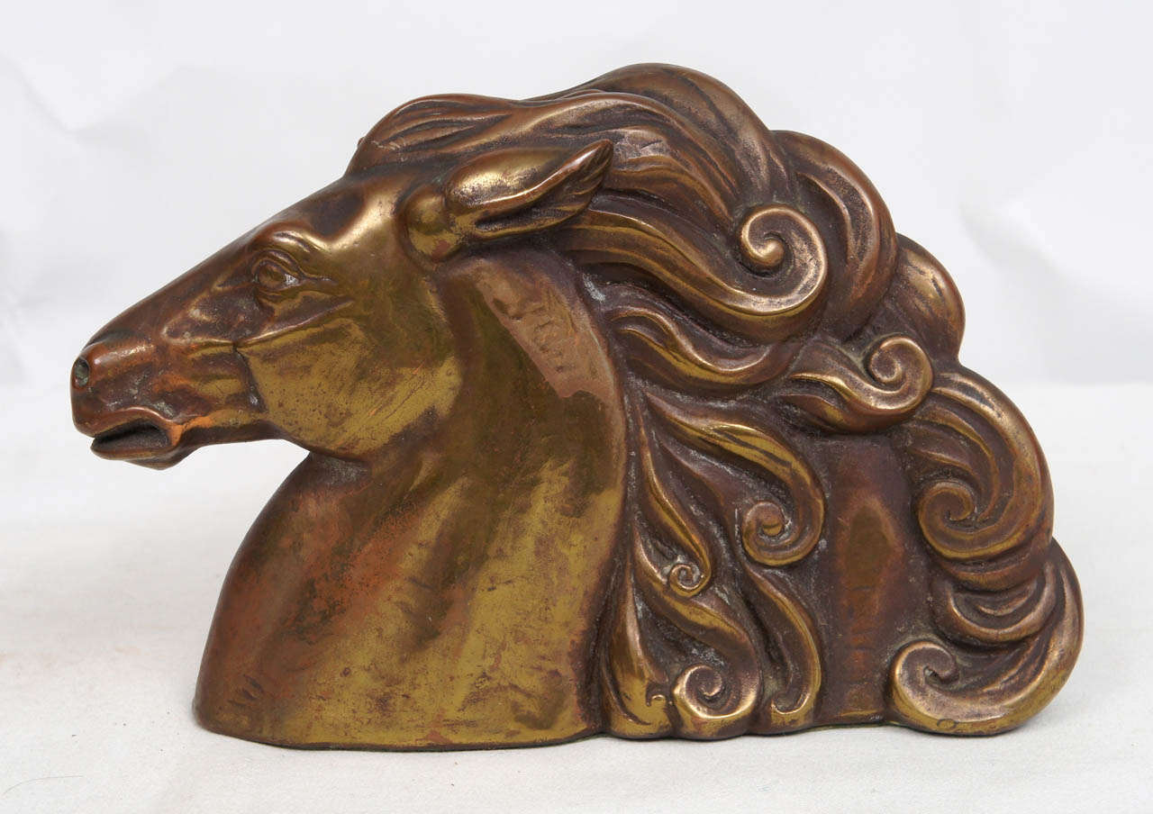 American Mixed Metal Equine/Horsehead Bookends