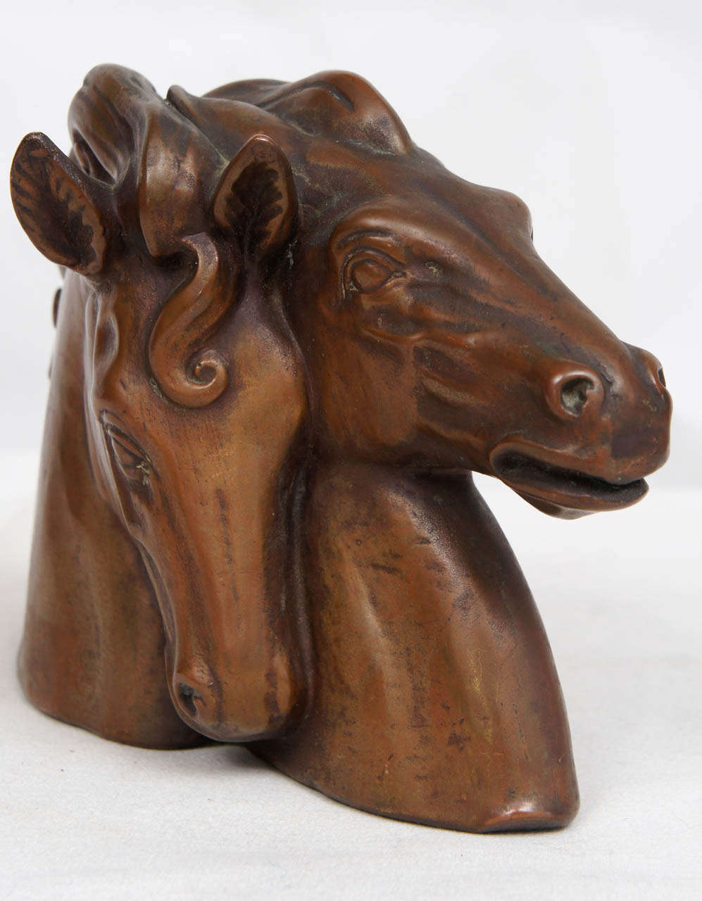 Late 20th Century Mixed Metal Equine/Horsehead Bookends