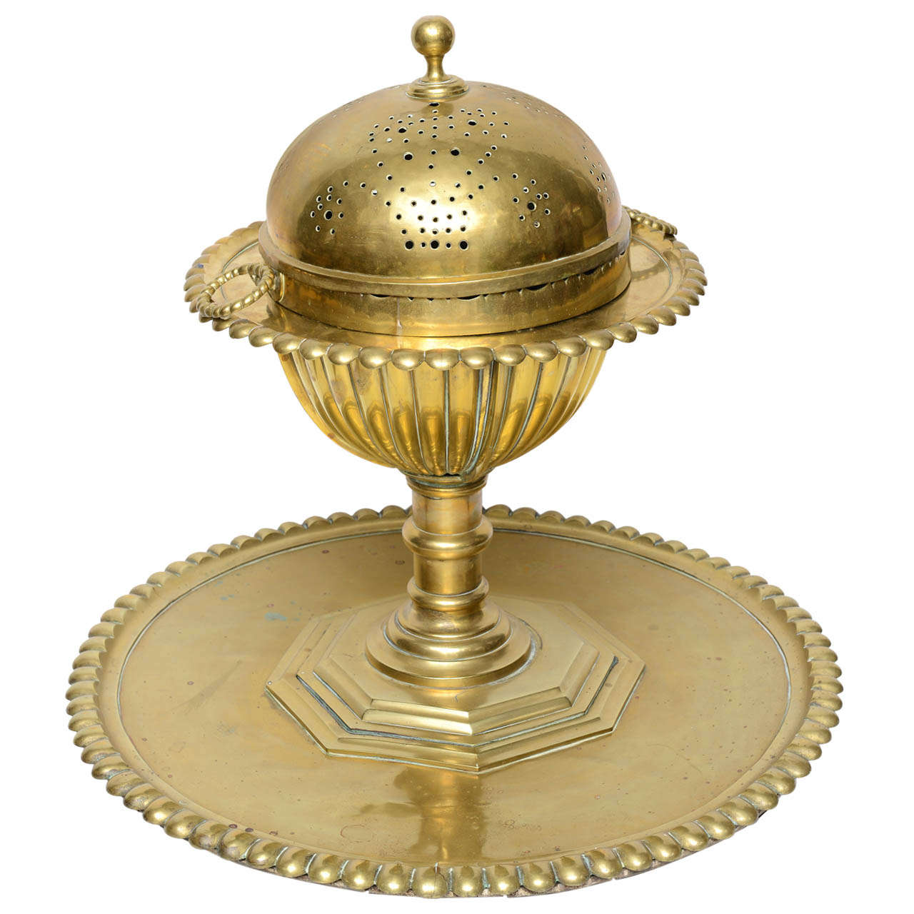 Turkish/ Arab Brass Brazier/ Mangal, 19th Century For Sale