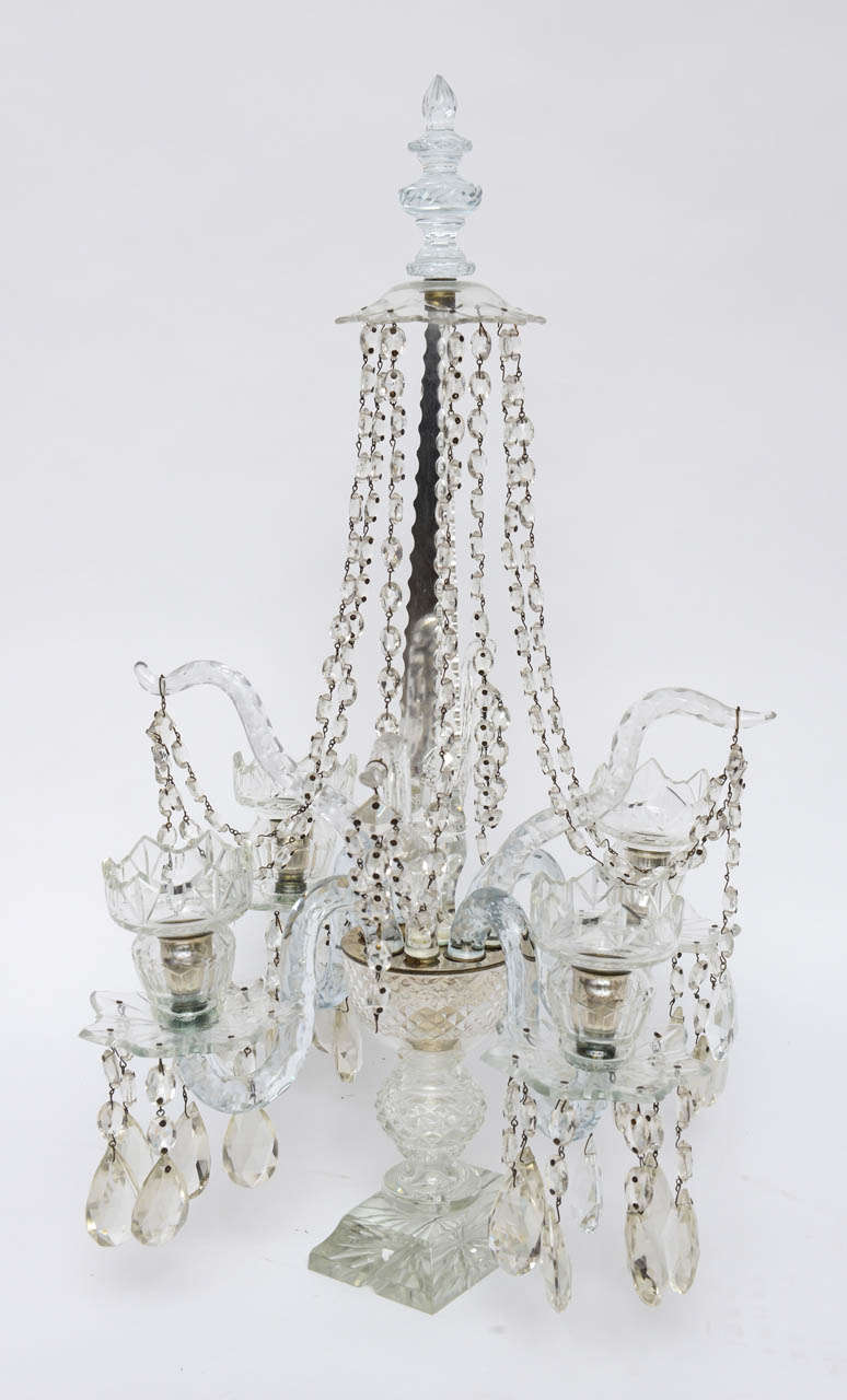 Pair of English Crystal Candelabras, 19th Century at 1stDibs