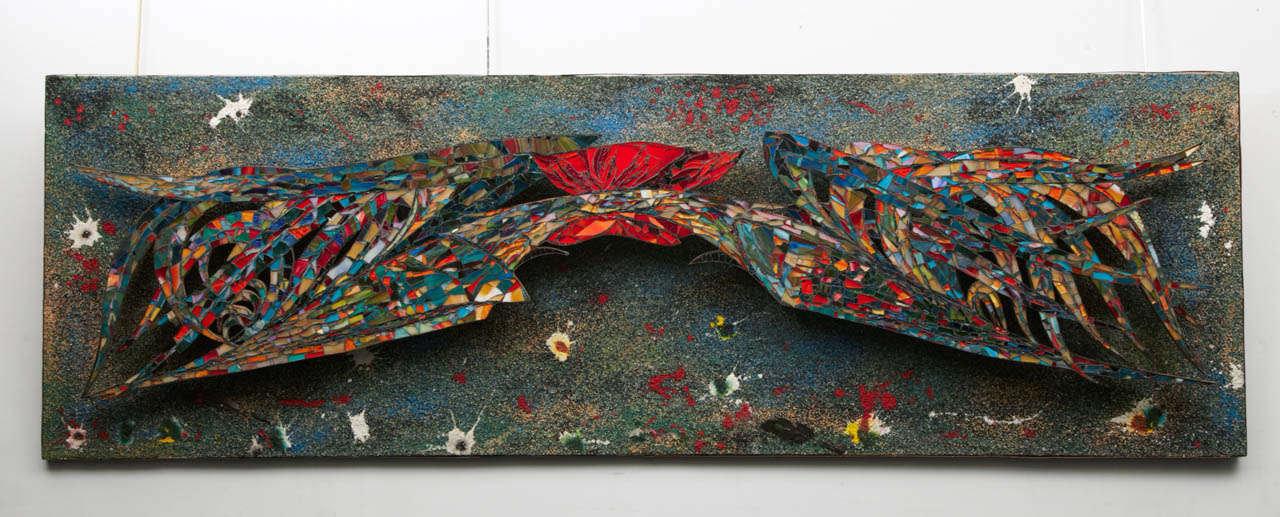 1950's Italian Mosaic Panel Titled "Scommessa E Sopravvivenza"