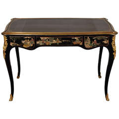 French Louis XV Style Lacquered Bureau-Plat Attributed To Maison Jansen