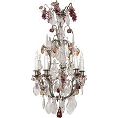 19th Century Antique French Patinated Cast Iron Chandelier