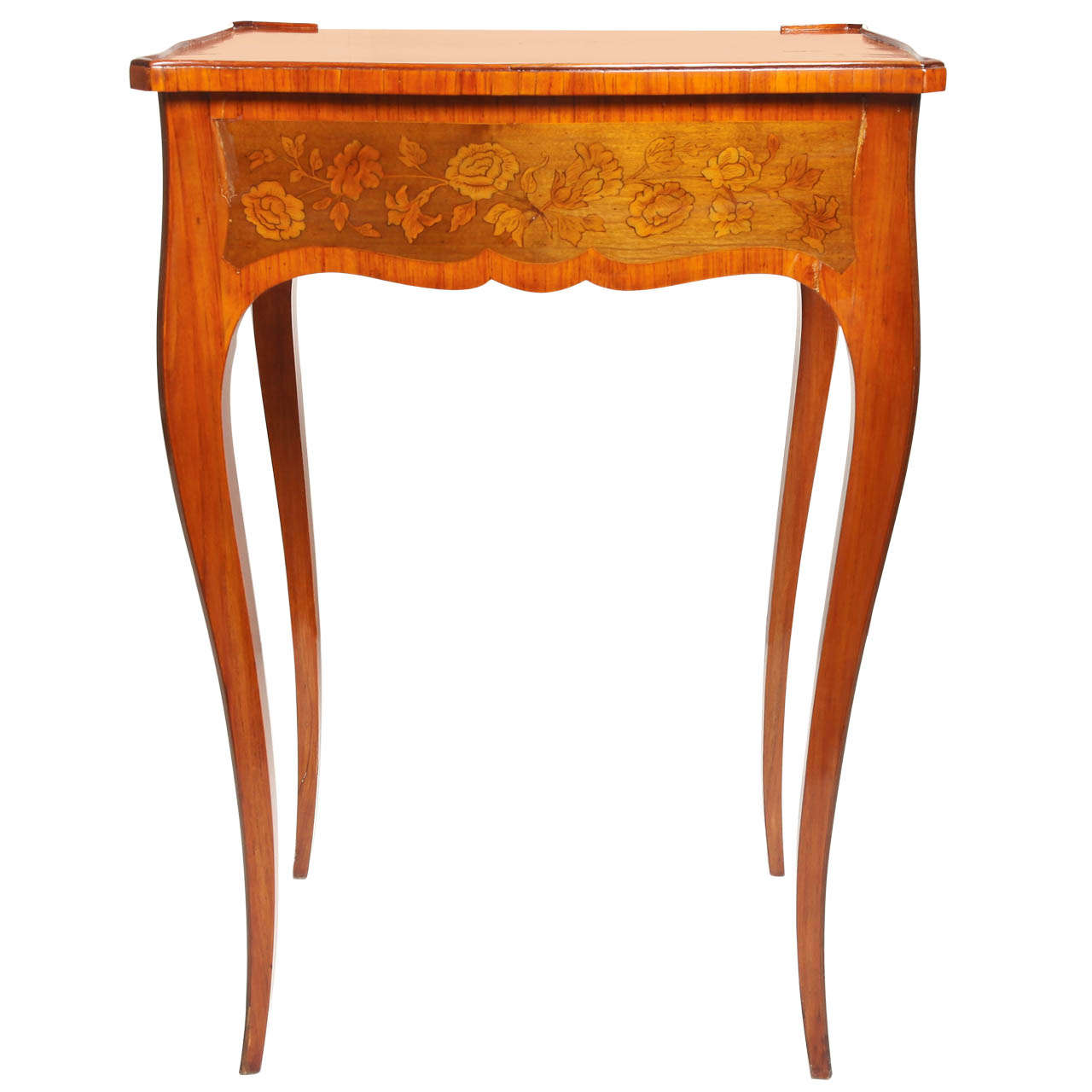 19th Century French Single Drawer Inlaid Side Table