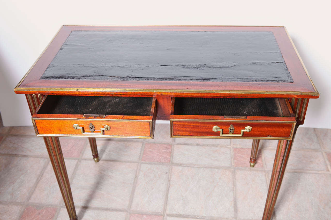 19th c Russian mahogany and brass writing desk For Sale 2