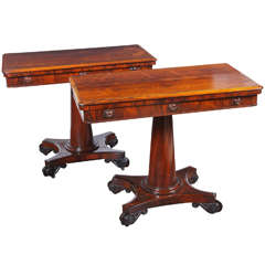 English Regency rosewood game tables