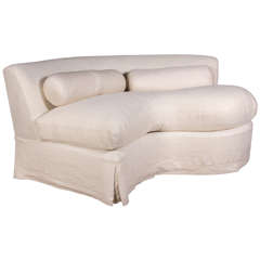 1950s French White Sofa