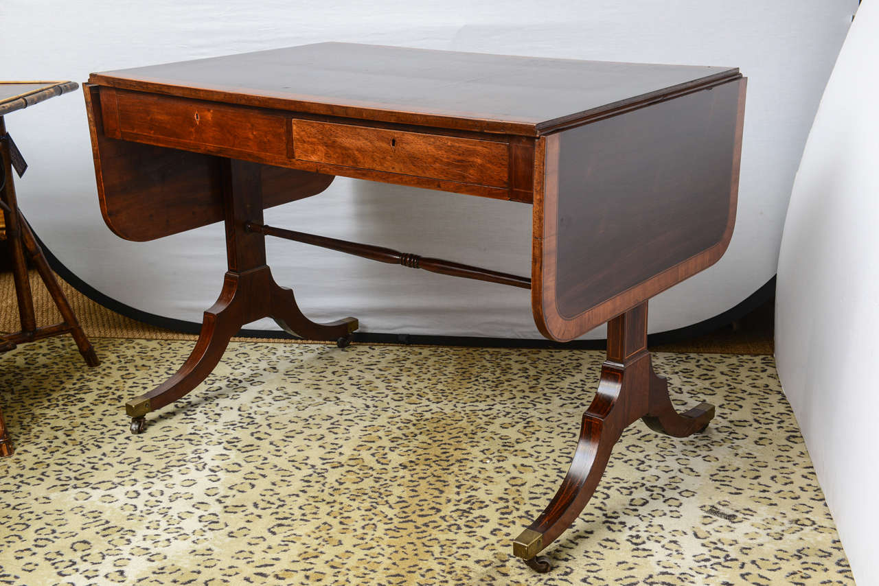 British 19th Century, English Rosewood Partner Sofa Table