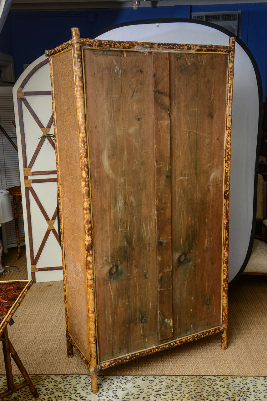 19th Century English Bamboo and Rattan Armoire 1