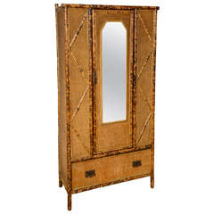 19th Century English Bamboo and Rattan Armoire