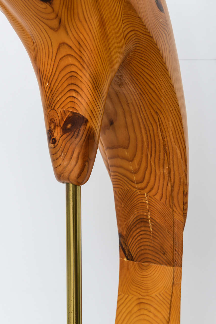 Large Brass and Wood Bird Sculpture 5
