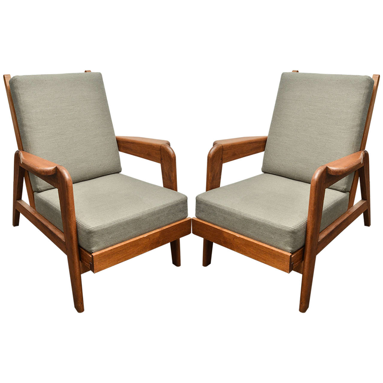 Pair of Armchairs Attributed to Pierre Guariche