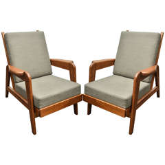 Pair of Armchairs Attributed to Pierre Guariche