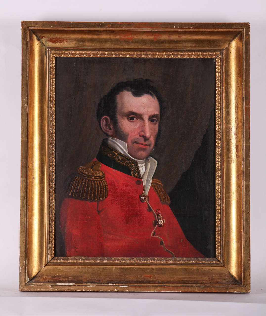 Painted British painter, Portrait of British soldier, oil on canvas, early 19th Century