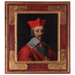 Peintre français, Portrait du Cardinal Richelieu, huile sur panneau, vers 1630