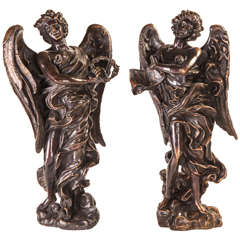 18th Century bronze models of two angels after Gian Lorenzo Bernini