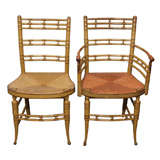 Antique Set of ten painted fancy chairs.