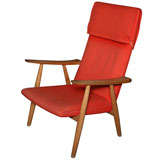 Oak Highback Loungechair by Hans Wegner