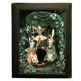 Vintage An American Shadow Box Sculpture with Figures Performing Music