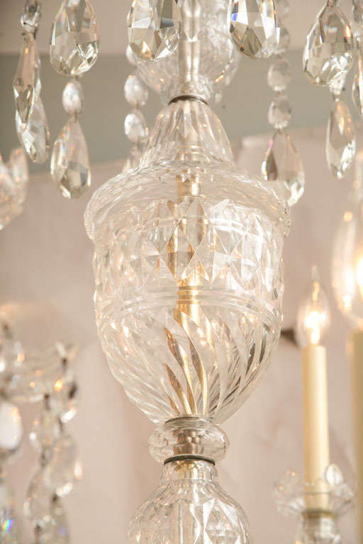 Crystal An English George II Style Two Tiered 12 Light Chandelier