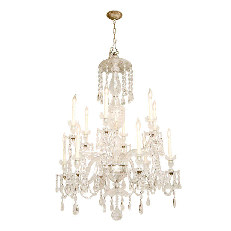 An English George II Style Two Tiered 12 Light Chandelier