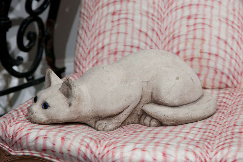 crouching cat statue