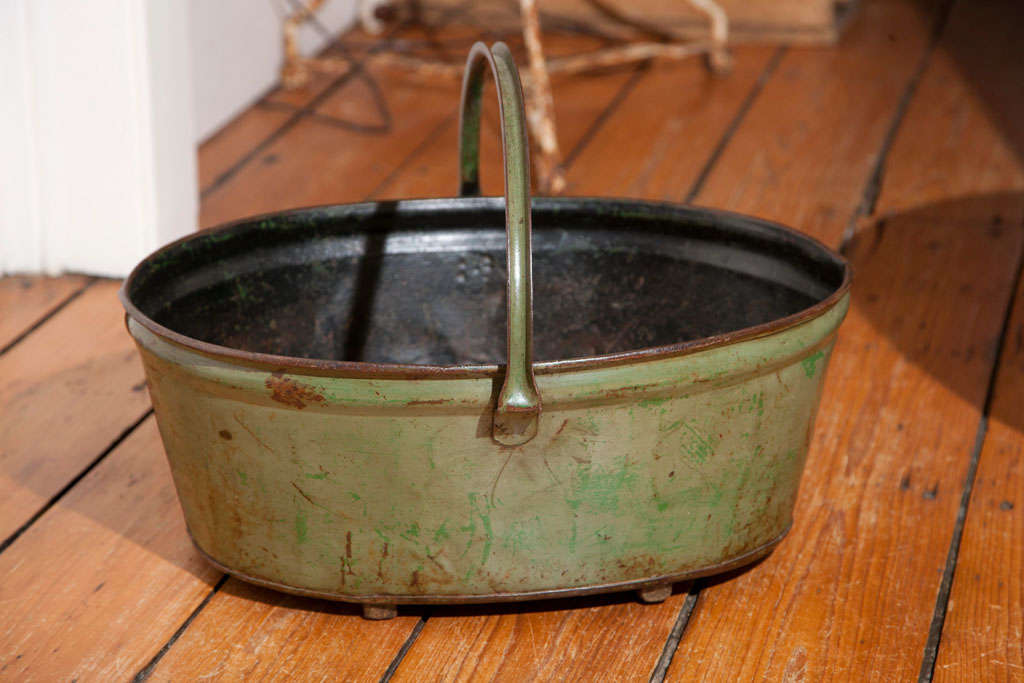 20th Century French Vineyard Toleware Grape Pickers' Trug