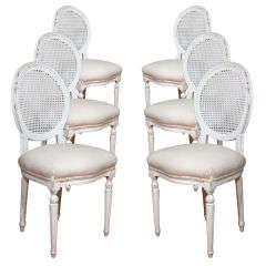 Six Louis XVI Style Painted Dining Chairs with Caned Backs 12