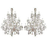 Pair of English Georgian Crystal Chandeliers