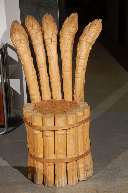 Carved asparagus side chair by Livio de Marchi