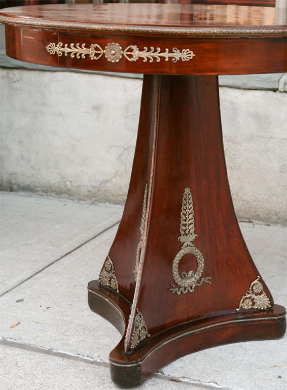 American Empire Mahogany table with P.E. Guerin bronze mounts
